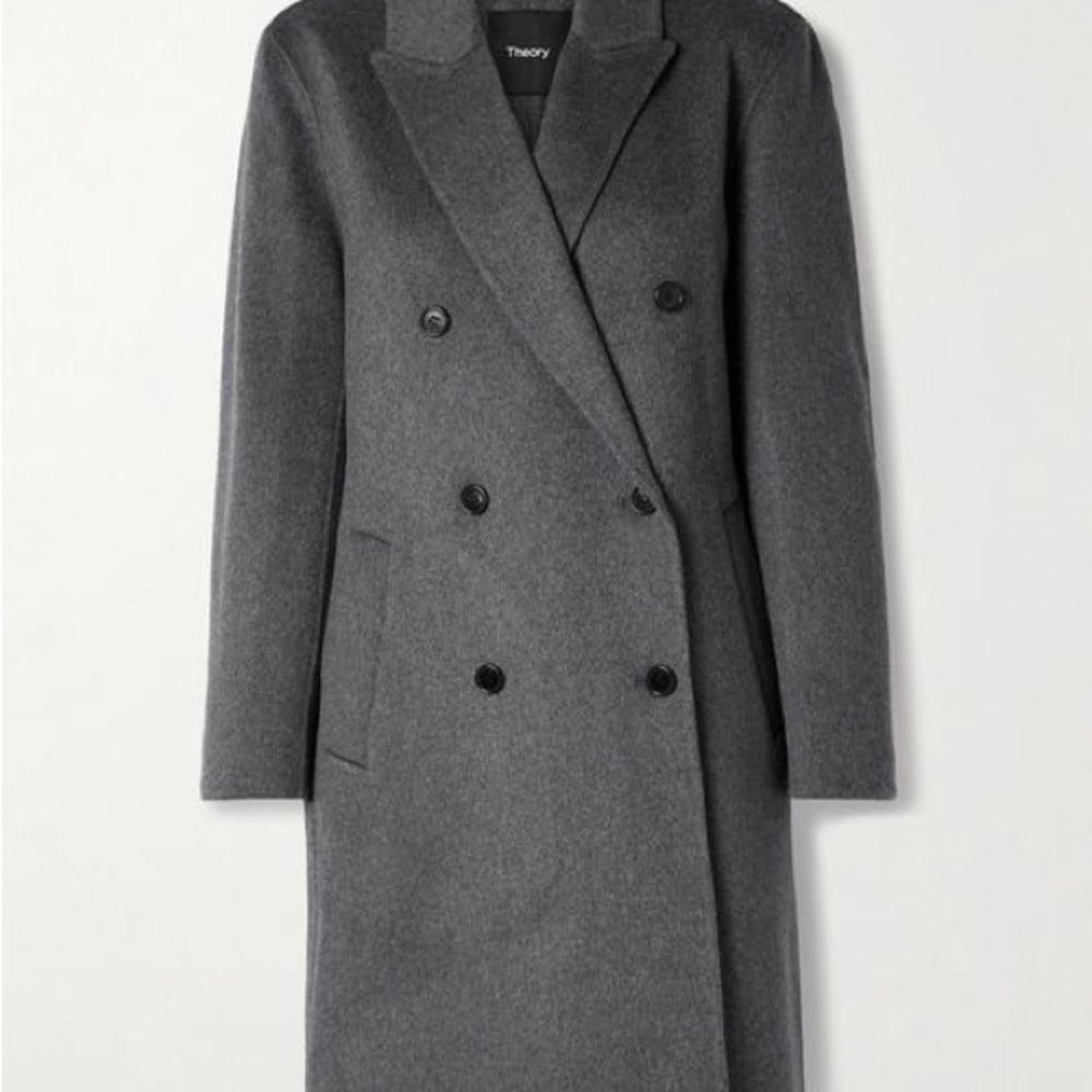 Theory Women's Charcoal Double-Breasted Coat